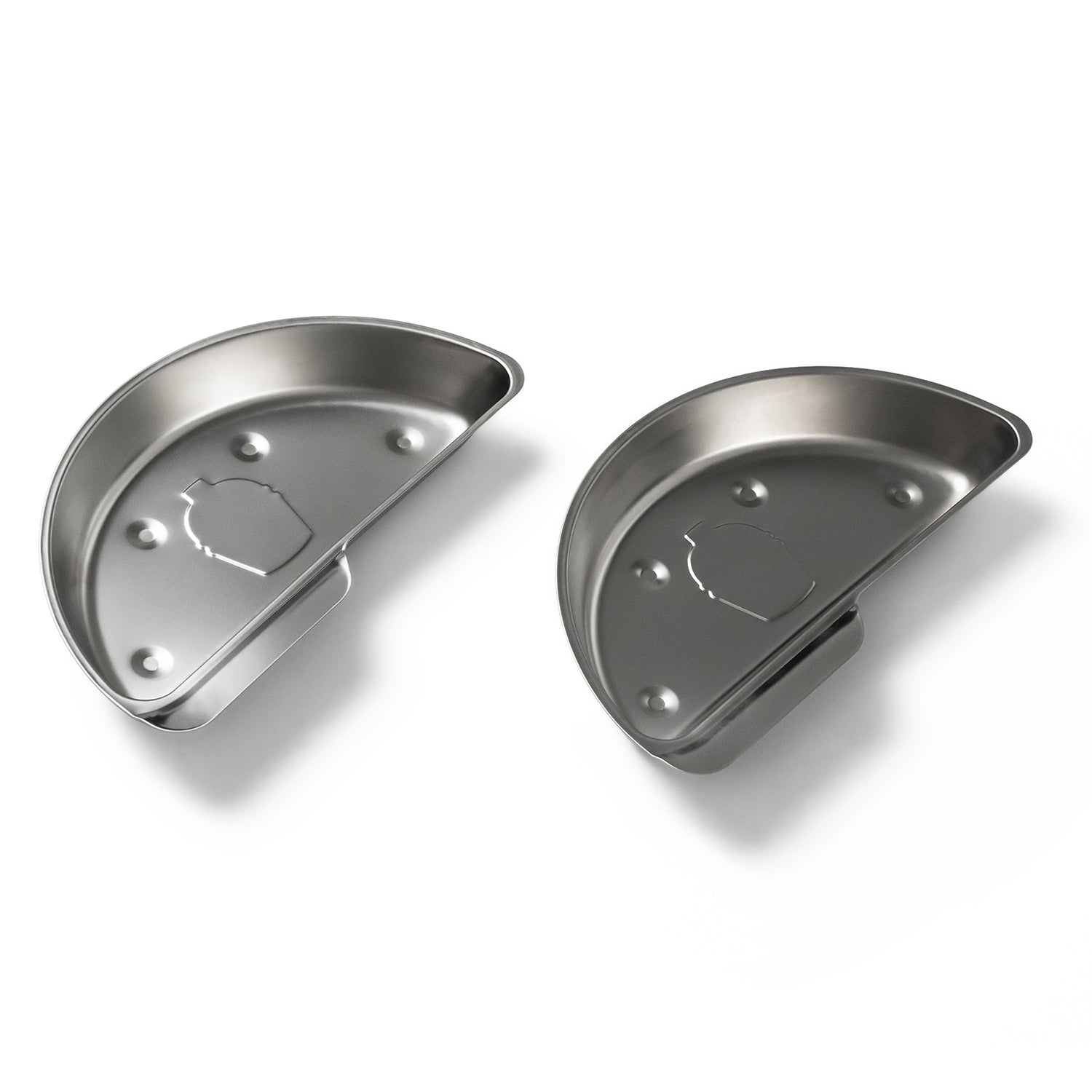 Stainless steel durable drip pans for medium big green egg white background