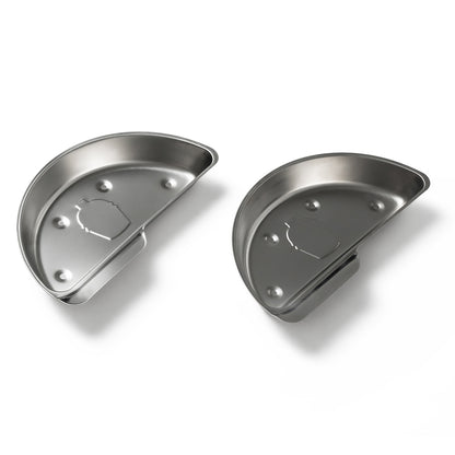 Stainless steel durable drip pans for medium big green egg white background