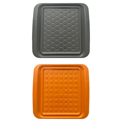 Outset Grill Prep Trays (Set of 2 Small Trays) 10.5" x 10.5" - Orange & Black 66623