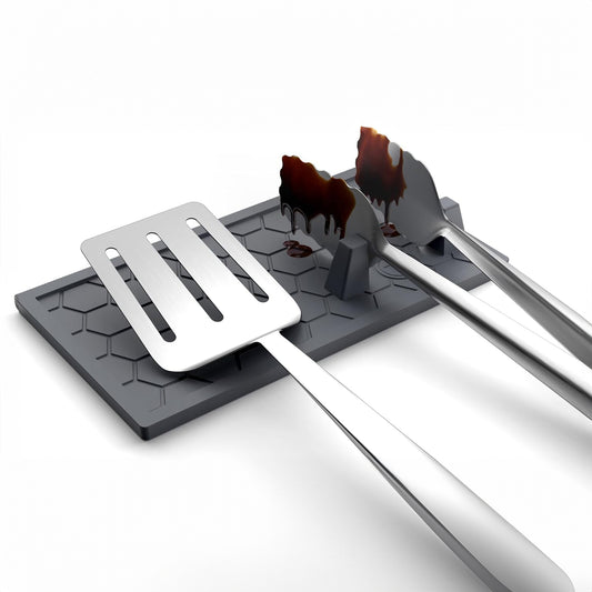Outset Silicone Grill Mat & Utensil Holder - 9.5" Black 76652