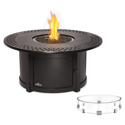 Kensington Round Patioflame Table w/ Glass Wind Guard
