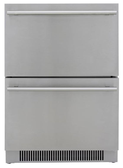 Blaze 24" 5.1 Cu Ft. Double Drawer OUTDOOR RATED Refrigerator, Stainless Steel (BLZ-SSRF-DBDR5.1)
