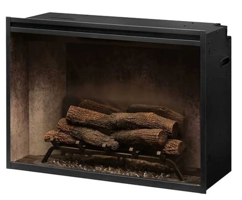 Dimplex Revillusion 36-inch Built-In Firebox with Glass Pane and Plug Kit, Weathered Concrete (RBF36WC-KIT)