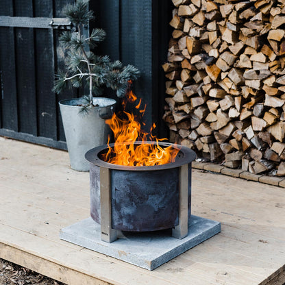 BREEO X Series 19 Smokeless Fire Pit (Patina) with Ash Removal Tool