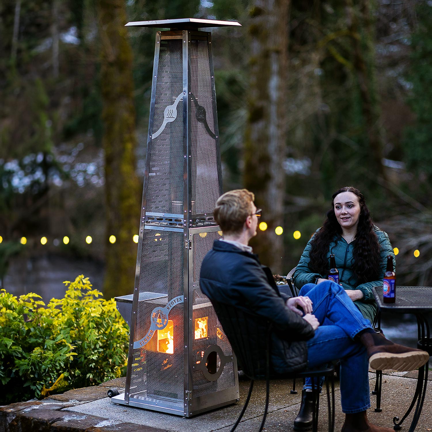 Lil’ Timber Patio Heater (Stainless) with Elite Safety Cage