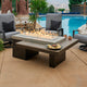 Uptown Coastal Grey Linear Gas Fire Pit Table w/ Glass Guard UPT-1242-CGR/GG-1242