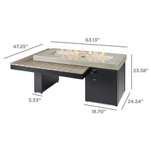 Load image into Gallery viewer, Uptown Coastal Grey Linear Gas Fire Pit Table w/ Glass Guard
