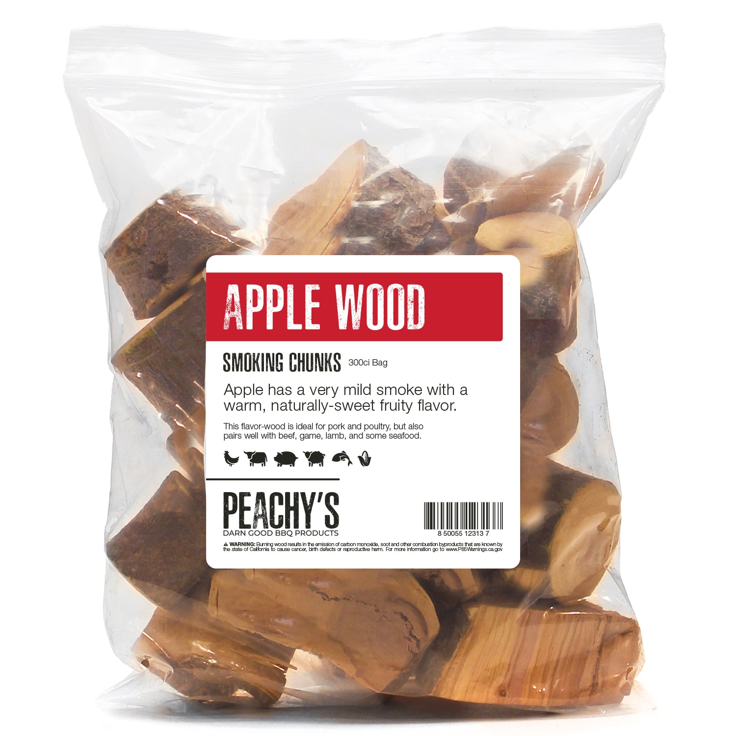 APPLE Chunks | 300ci Bag of Premium Smoking Woods by PEACHY'S