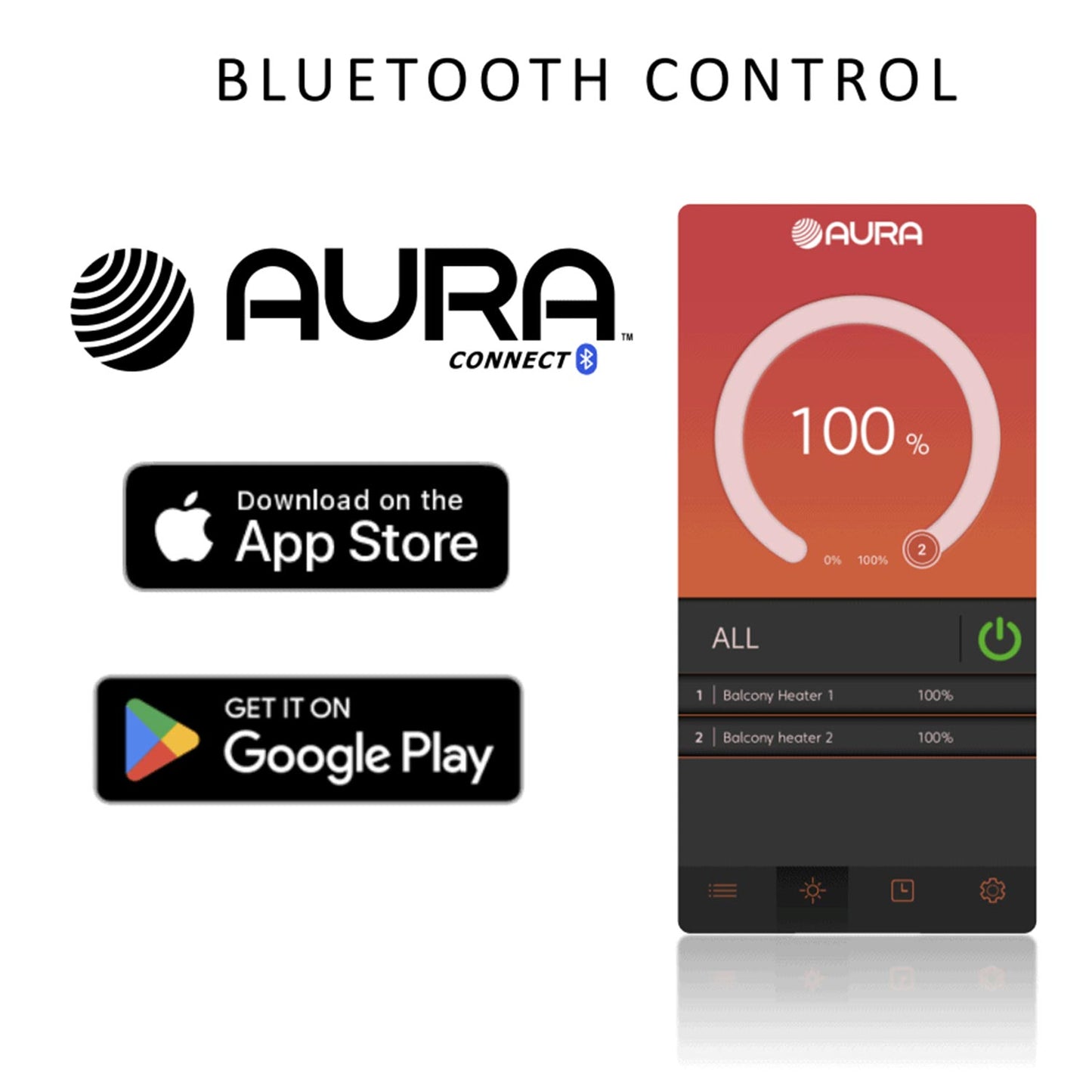 Aura ADGLASS1500 Decor Series Infrared Heater w/ Bluetooth & Remote (Black)