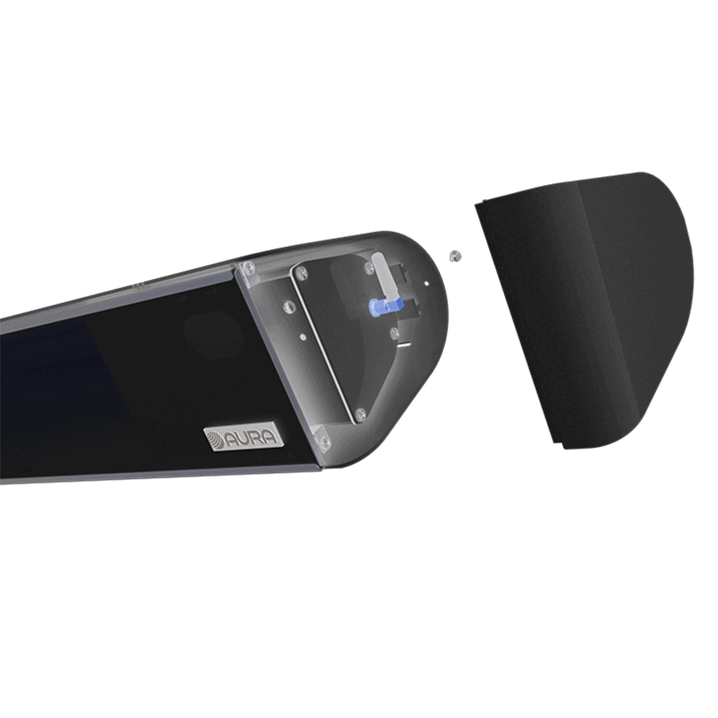 Aura ADGLASS1500 Decor Series Infrared Heater w/ Bluetooth & Remote (Black)
