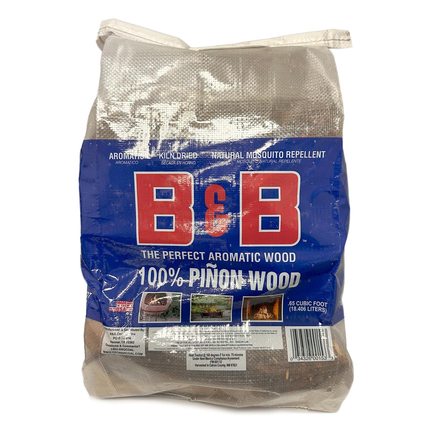 B&B Charcoal Piñon Pine Firewood (18lb bag, .65ft³)