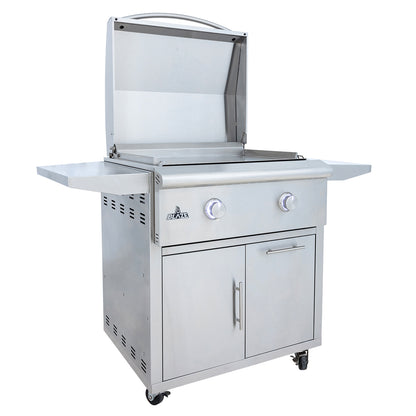 Blaze 30" LTE PLUS 2-Burner Built-In Gas Griddle w/ Grill Cart - BLZ-GRIDDLE-LTE3 + BLZ-GRIDDLE-CART-SC2