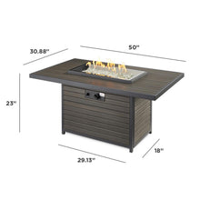 Load image into Gallery viewer, Brooks Rectangular Gas Fire Pit Table w/ Glass Guard BRK-1224-K/GG-1224
