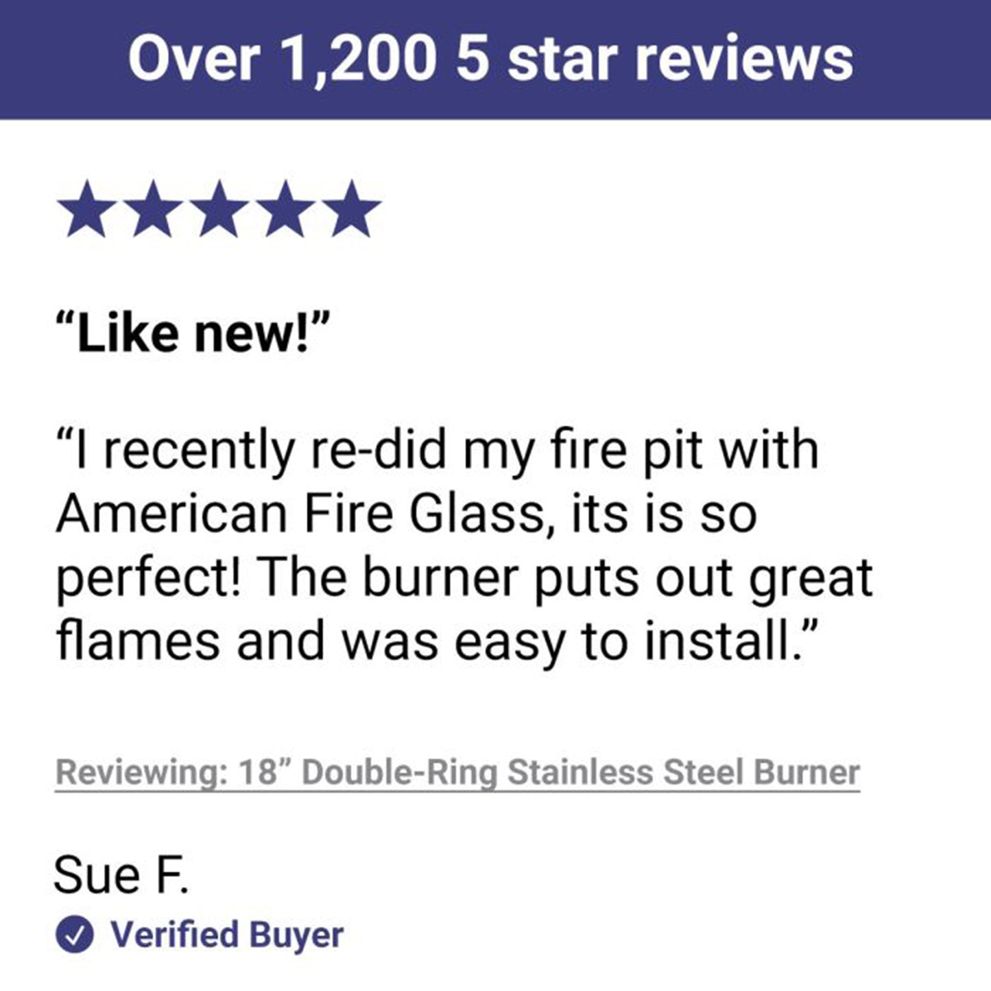 18" Double Ring Stainless Steel Burner with 1/2" Inlet for Natural Gas