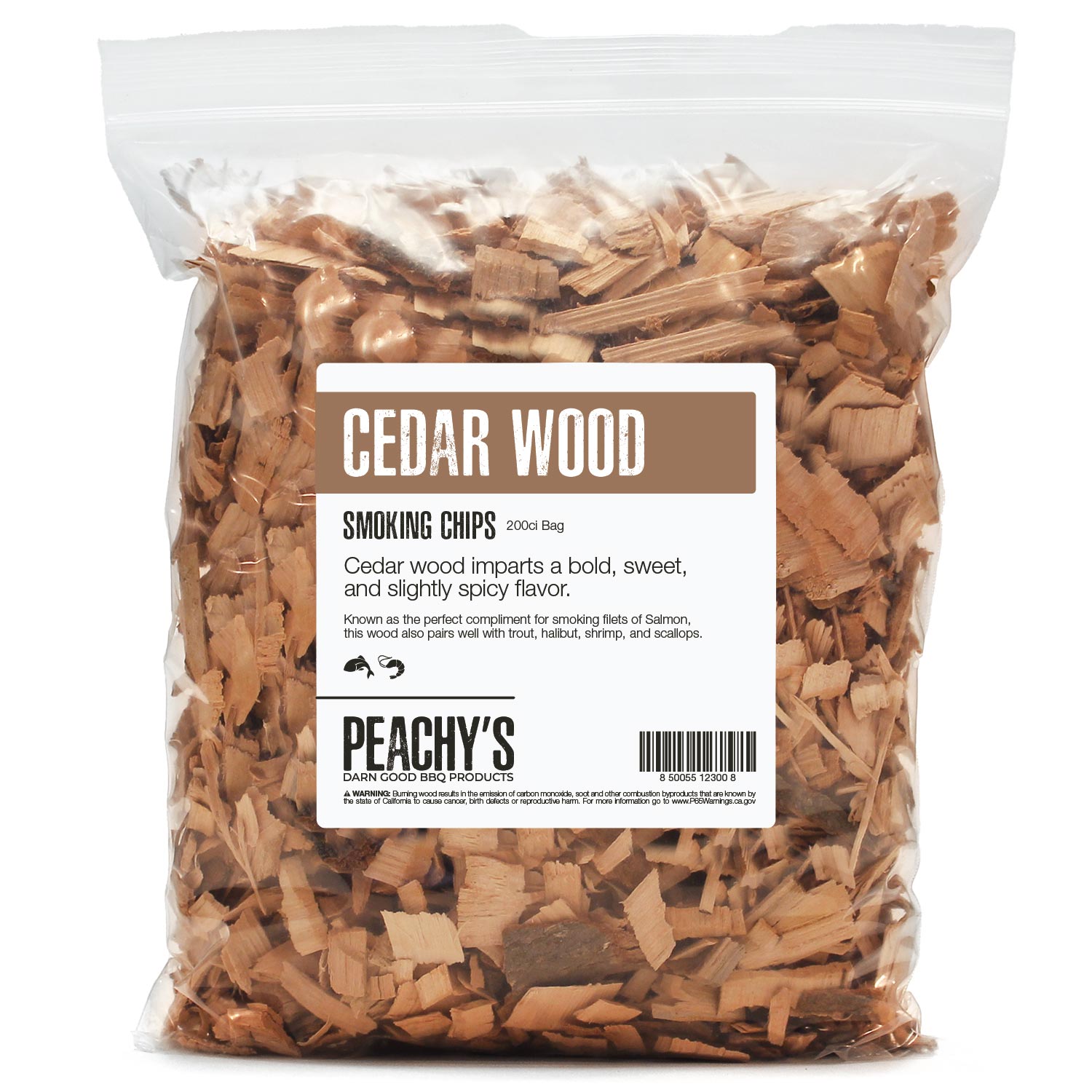 CEDAR Chips | 200ci Bag of Premium Smoking Woods by PEACHY'S