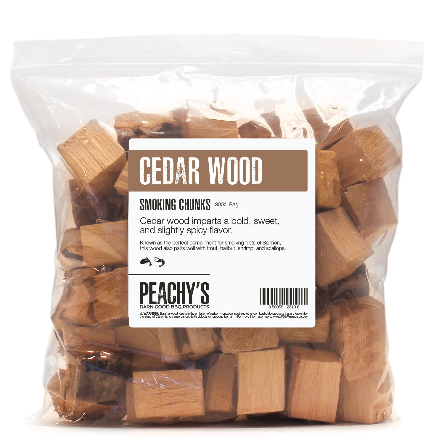 CEDAR Chunks | 300ci Bag of Premium Smoking Woods by PEACHY'S