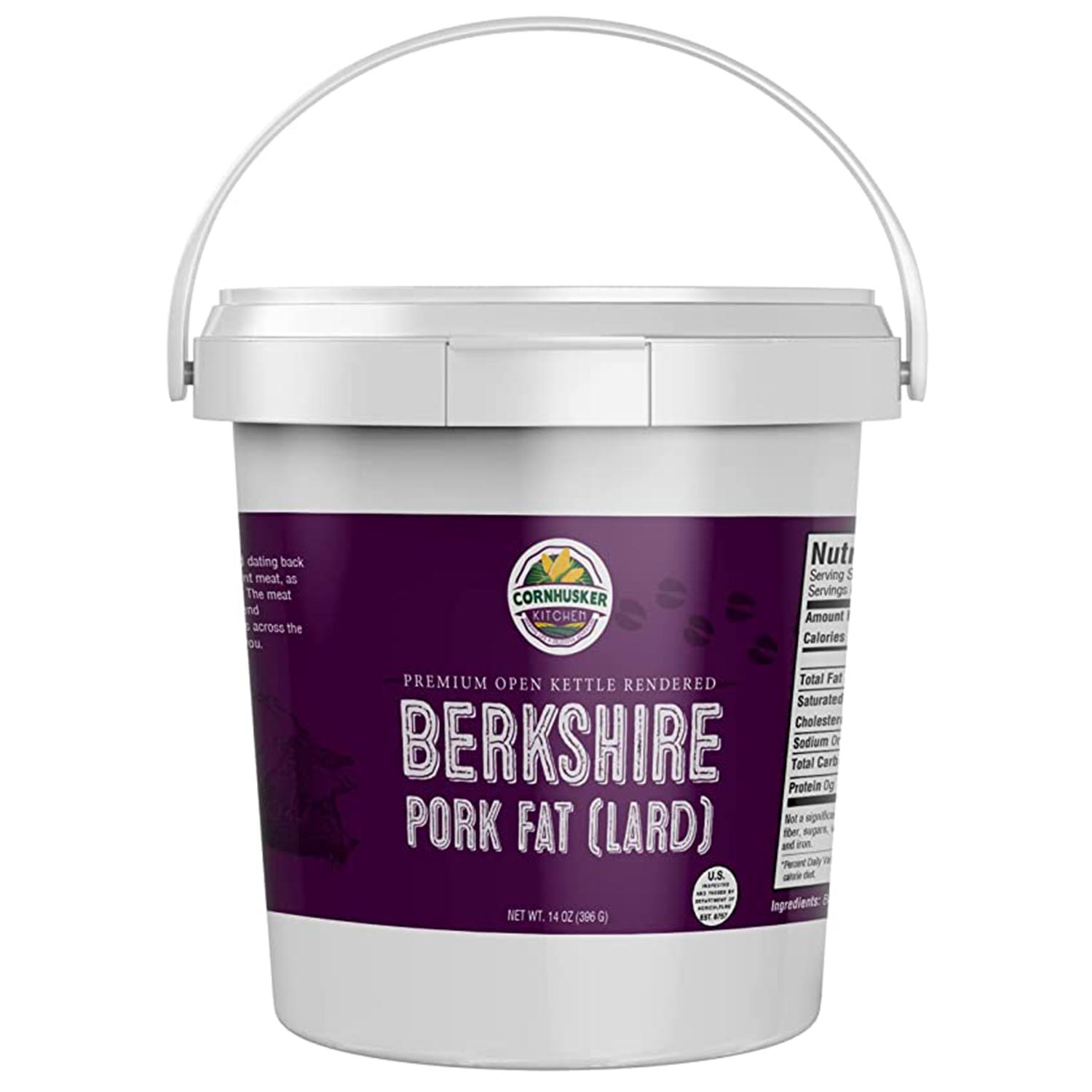 Premium Rendered BERKSHIRE PORK FAT (LARD) (1.5lb tub)