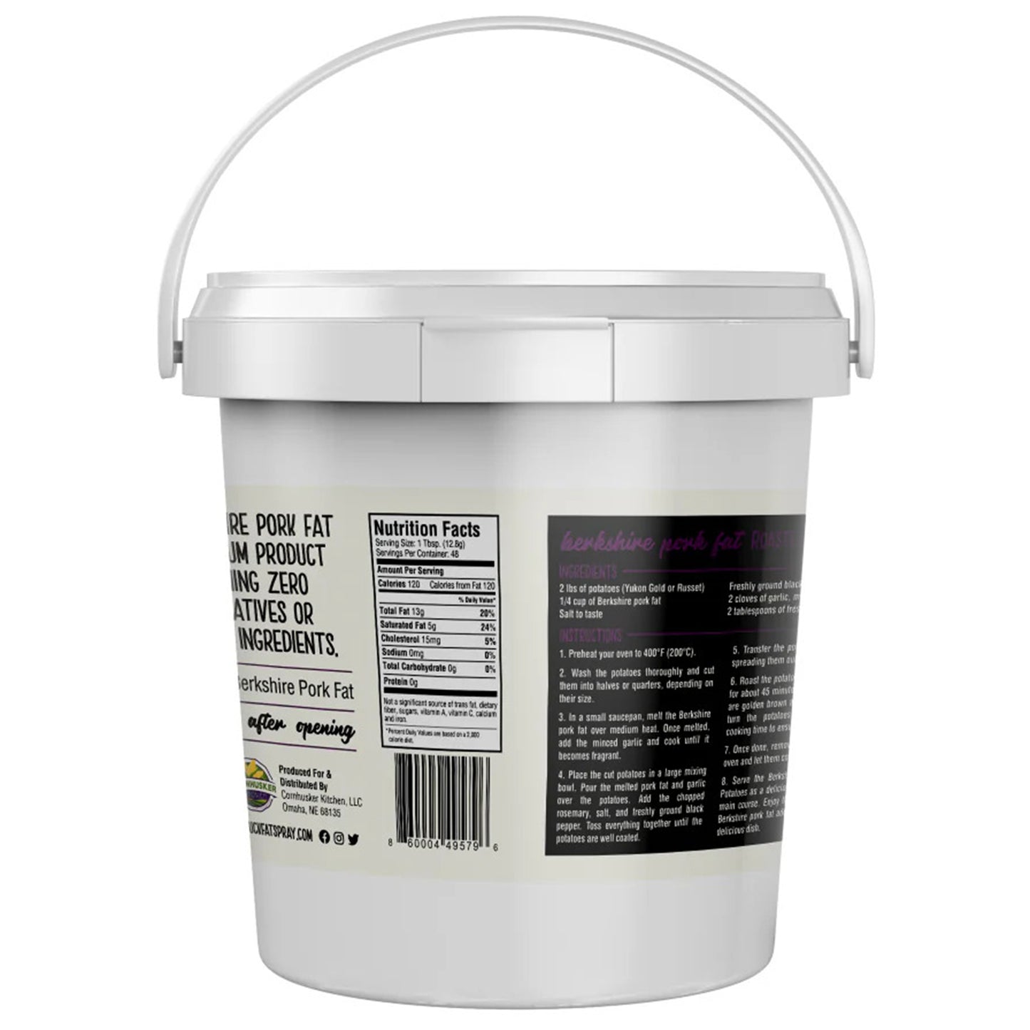 Premium Rendered BERKSHIRE PORK FAT (LARD) (1.5lb tub)