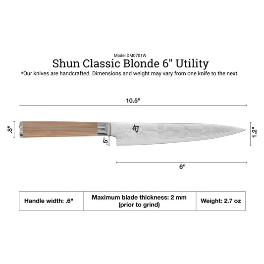 Shun Classic Blonde 6" Utility Knife DM0701W