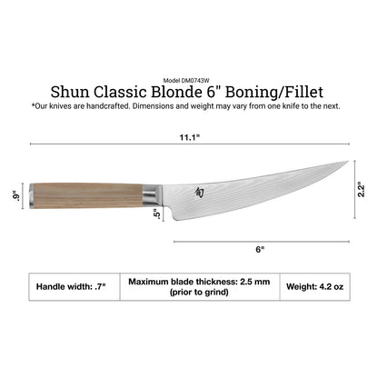 Shun Classic Blonde 6" Boning & Fillet Knife DM0743W