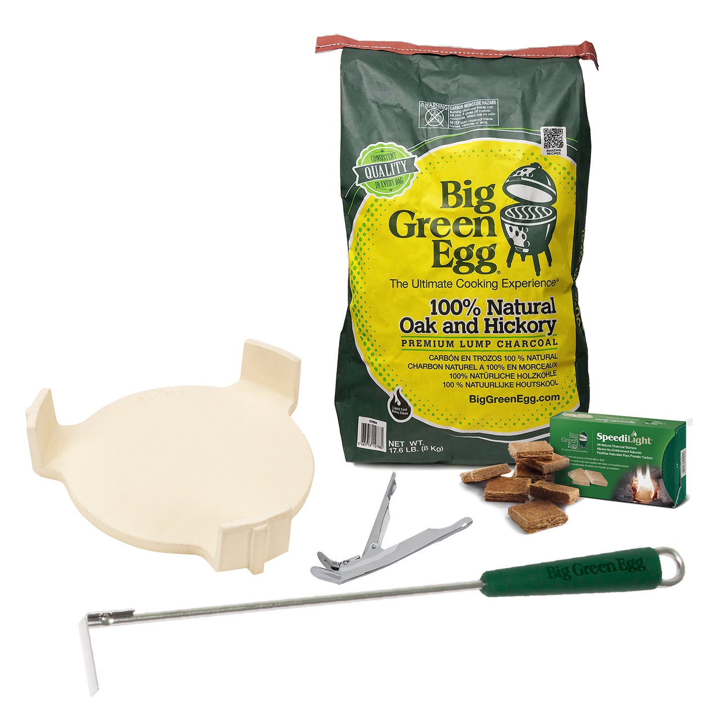 Medium Big Green Egg + Modular Nest + Expansion Package- (1) Solid Stainless (2) Stainless Grid