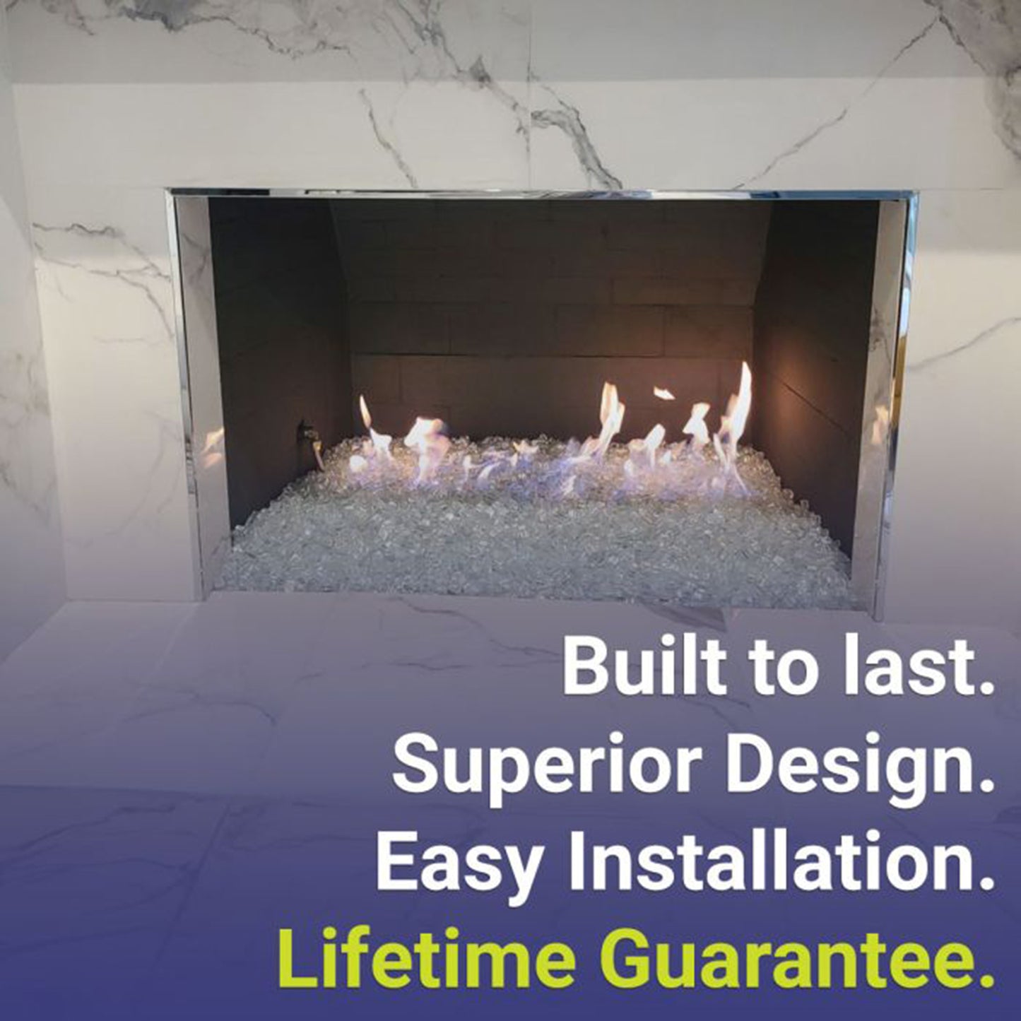 18" x 6" Stainless Steel H-Style Burner for Natural Gas with 16" Whisper Free Flex Line