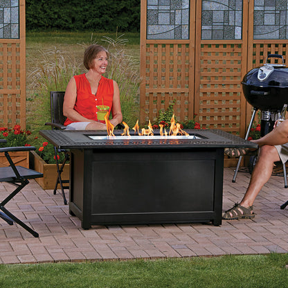 Kensington Rectangular Patioflame Table w/ Glass Wind Guard