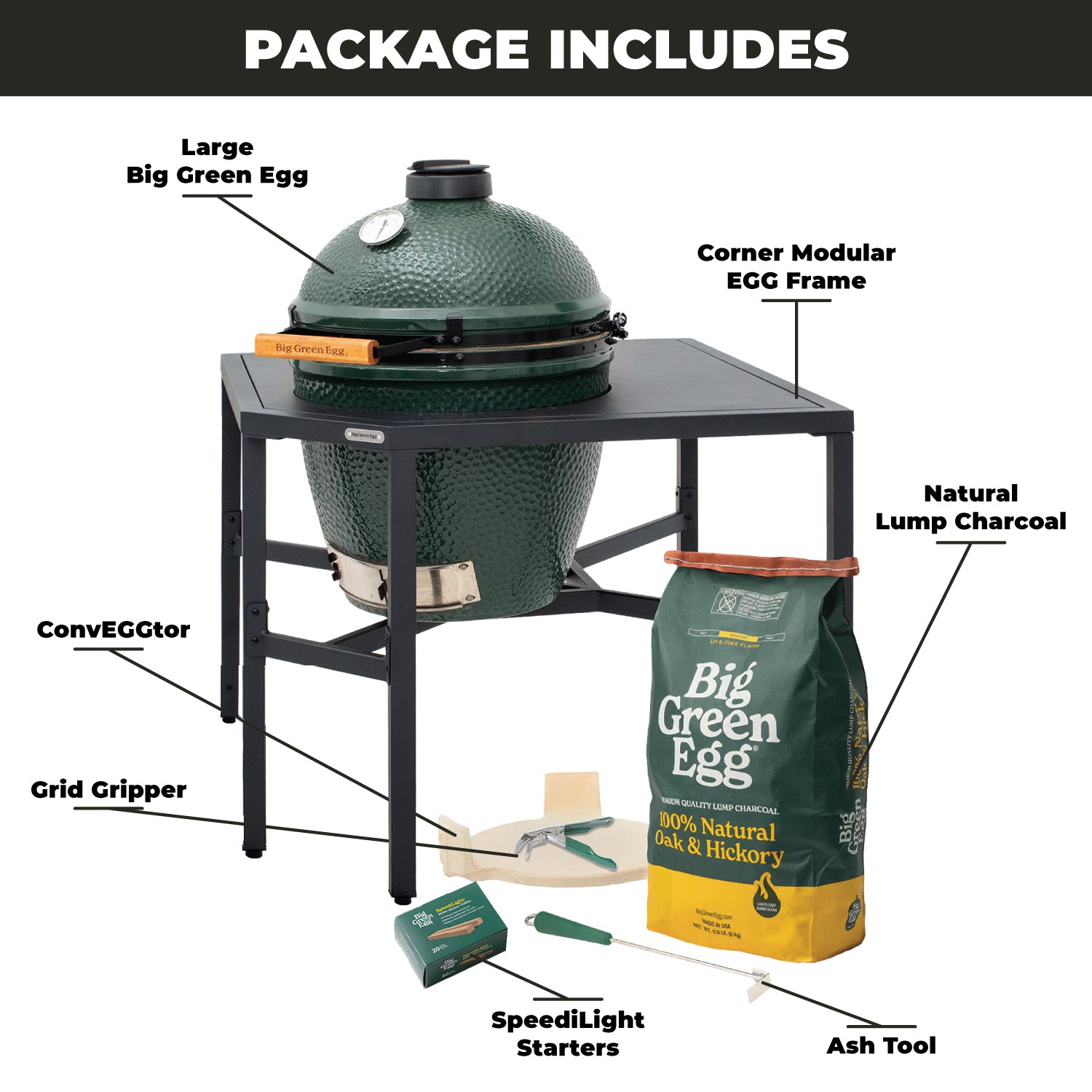 Large Big Green Egg + Corner Modular Nest Package – Outdoor Home