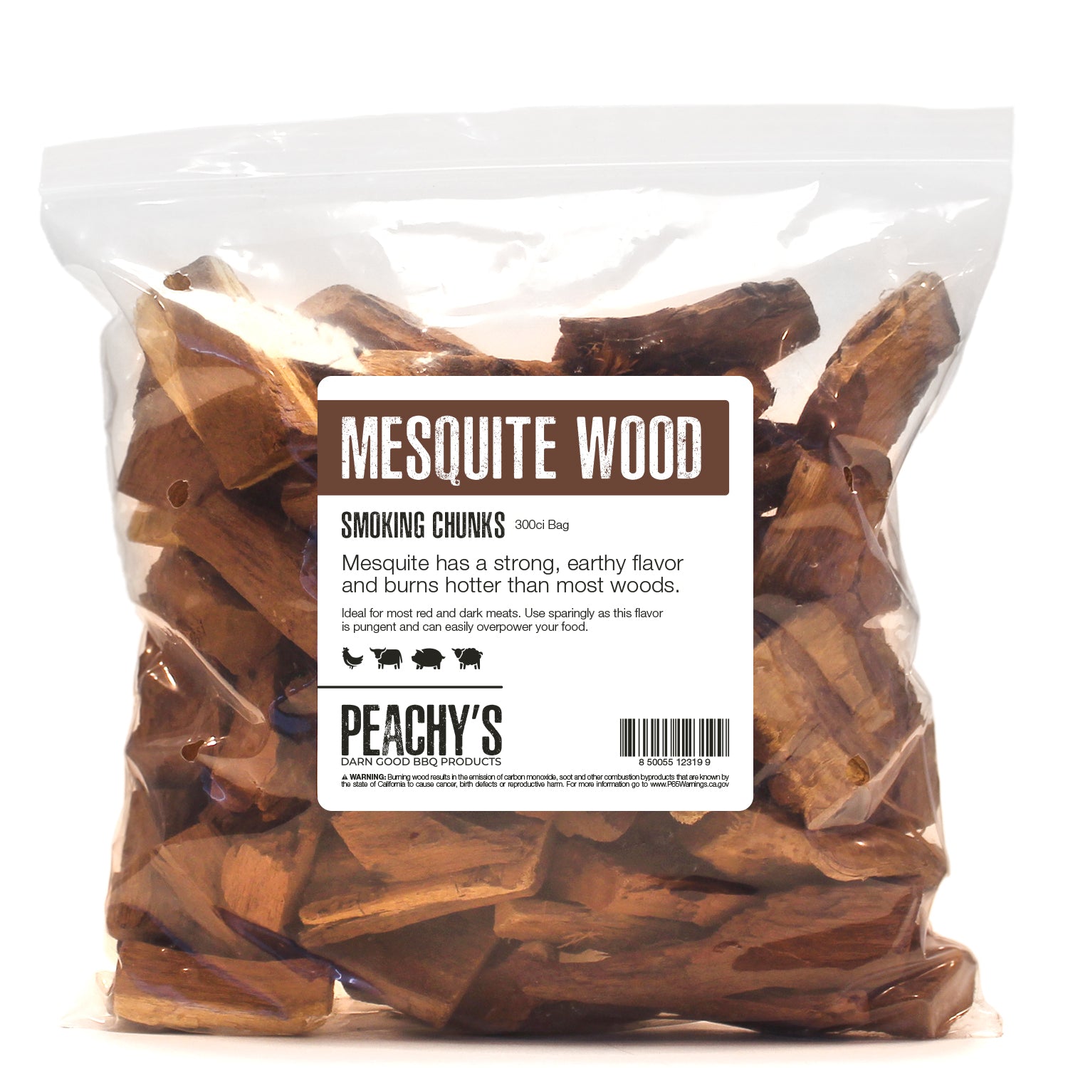 MESQUITE Chunks | 300ci Bag of Premium Smoking Woods by PEACHY'S