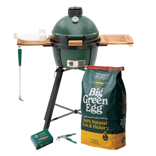 MiniMax Big Green Egg + Portable Nest + Acacia EGG Mates Package