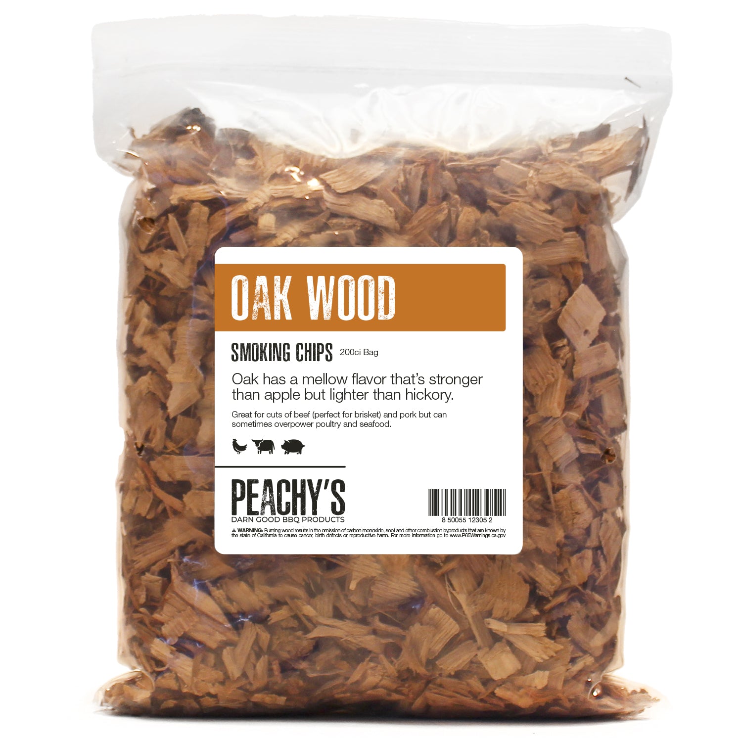 OAK Chips | 200ci Bag of Premium Smoking Woods by PEACHY'S