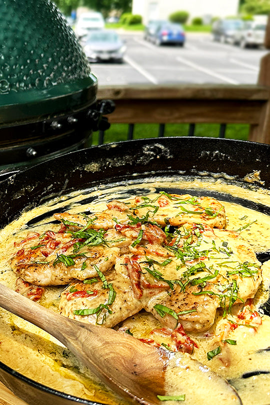 Marry Me Chicken on the Big Green Egg