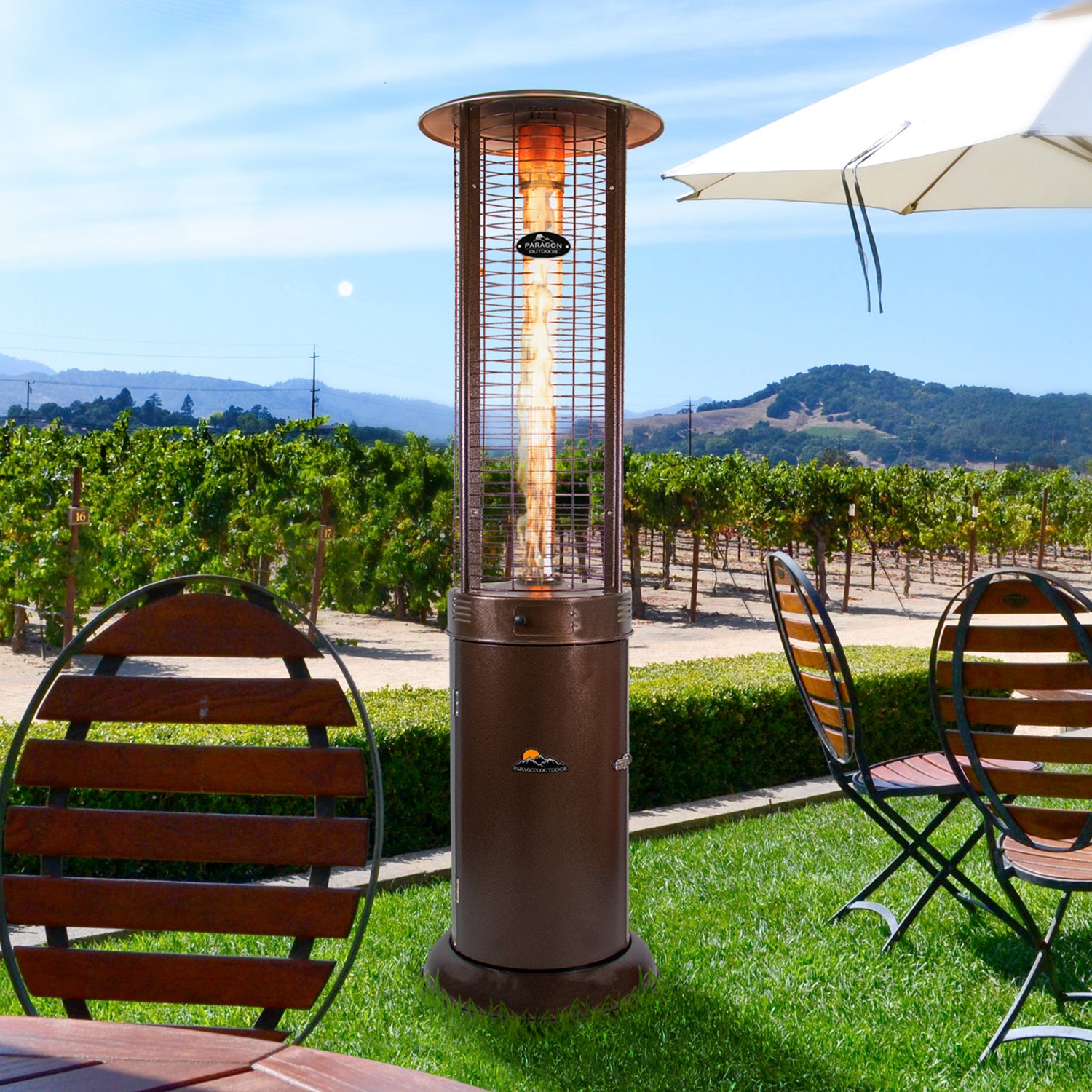 Paragon Outdoor SHINE Gas Flame Tower Heater (Hammered Bronze) OH-M744B