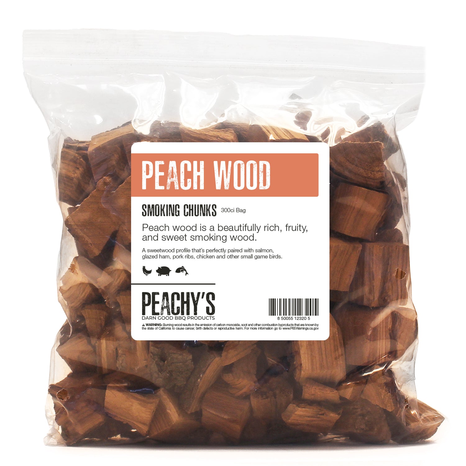 PEACH Chunks | 300ci Bag of Premium Smoking Woods by PEACHY'S