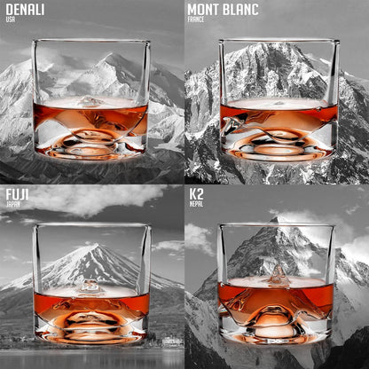 The Peaks Crystal Whiskey Glasses + Decanter Set - LIITON