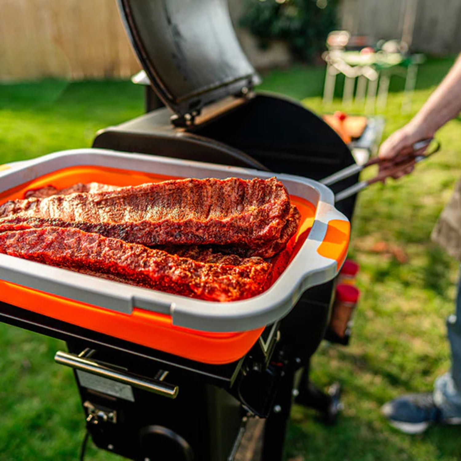 バーベキュー・調理用品 OUTDOOR DRIP SET Drip EZ Collapsible Prep Tub V2 w/ Locking Lid + Cutting Board