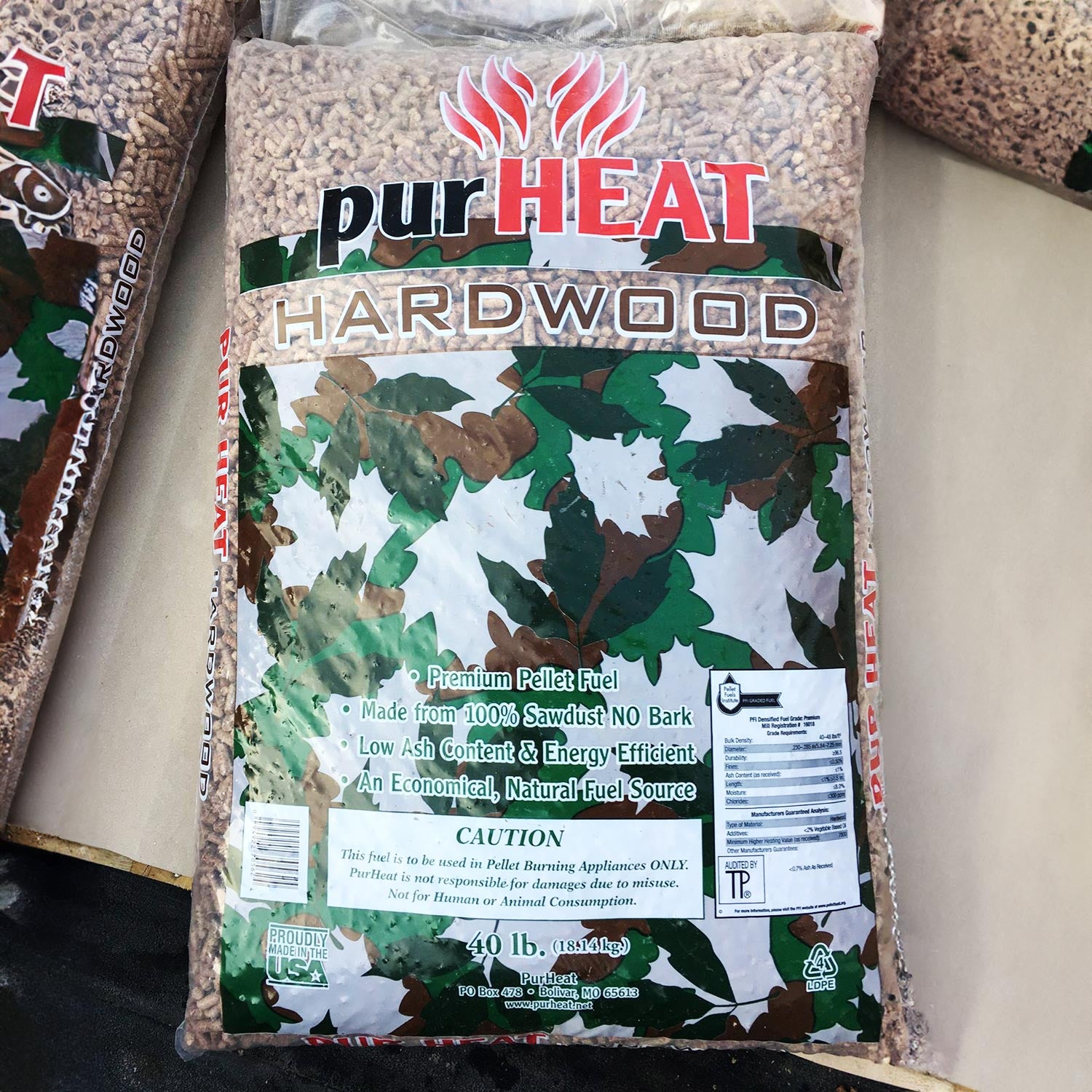 purHeat 100% Hardwood Pellet Fuel (40lb Bag)