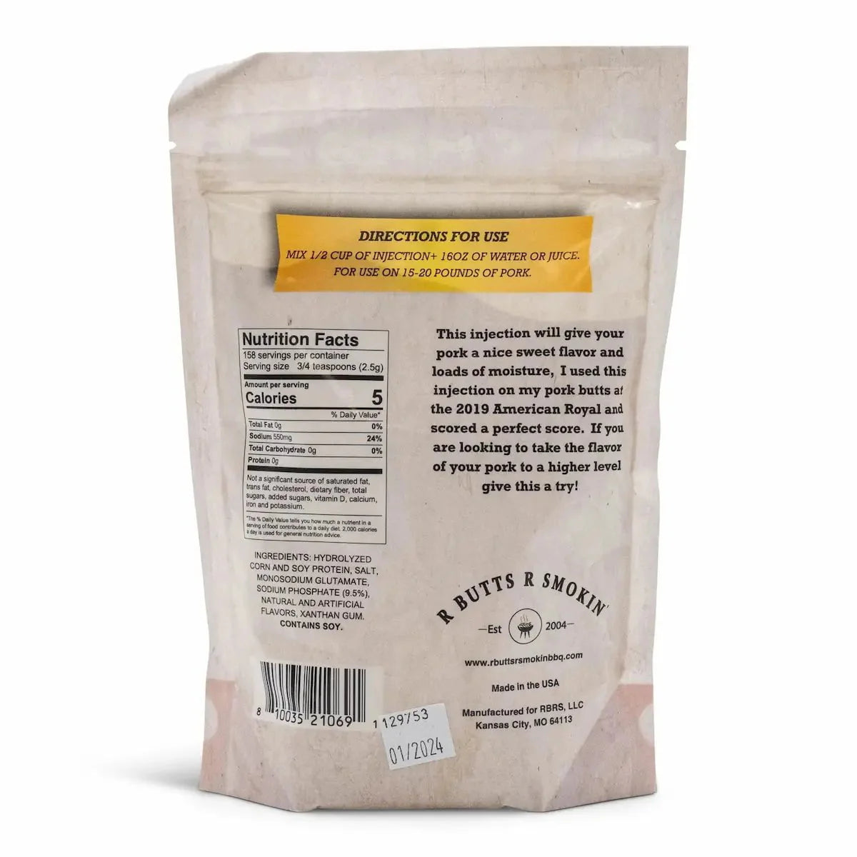 R Butts R Smokin' Porkapolooza Injection 14 oz Bag