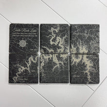 Load image into Gallery viewer, Fire &amp; Pine 6 Pack Slate/Square Coasters 4&quot; X 4&quot; (Etched Table Rock Lake)
