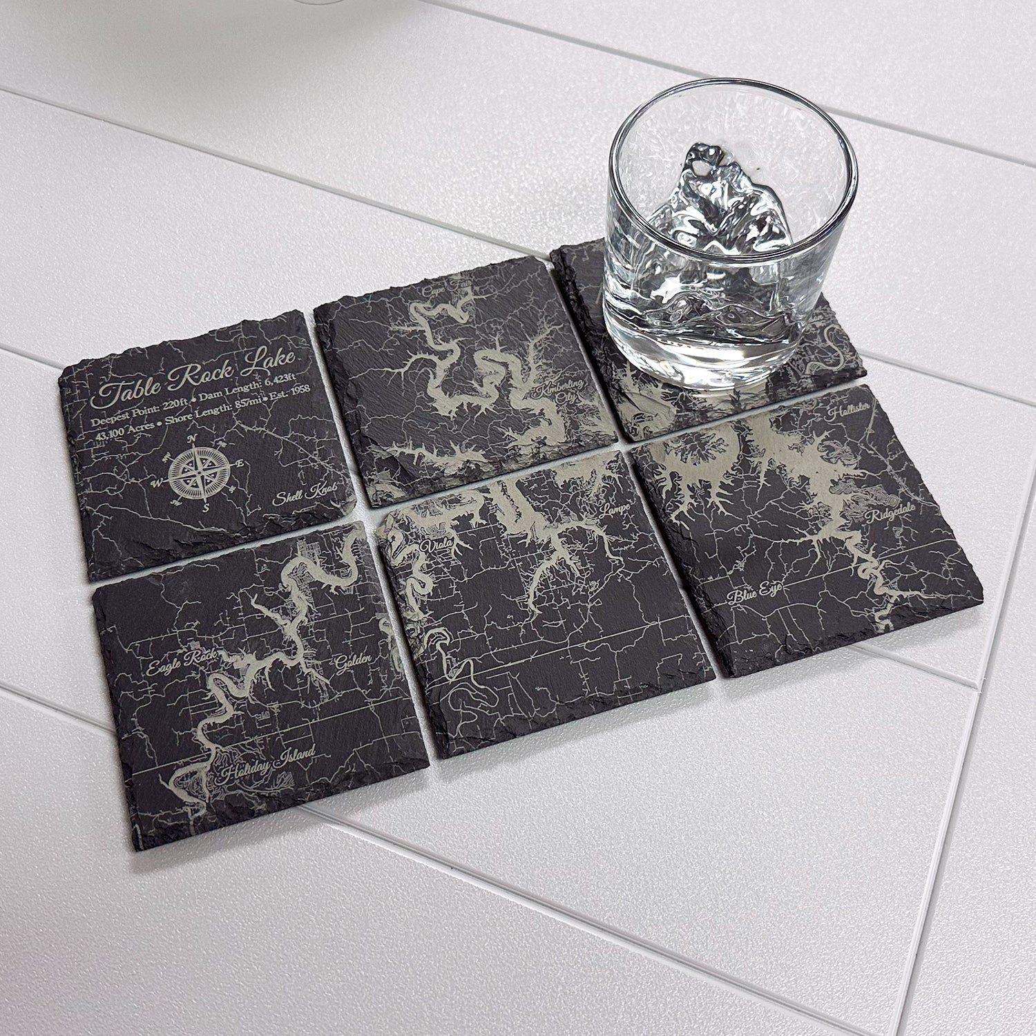 Fire & Pine 6 Pack Slate/Square Coasters 4