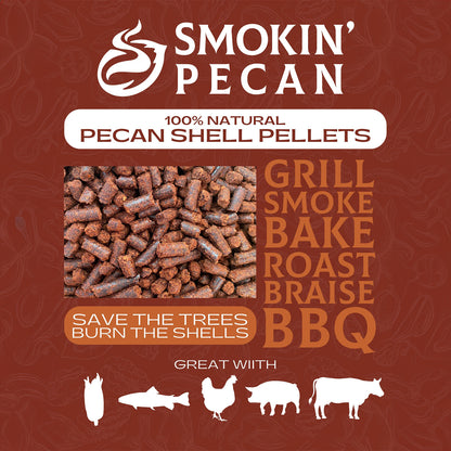 Smokin' Pecan 100% Natural Pecan Shell Pellets (10lb Box)