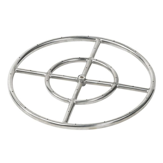 18" Double Ring Stainless Steel Burner with 1/2" Inlet for Natural Gas