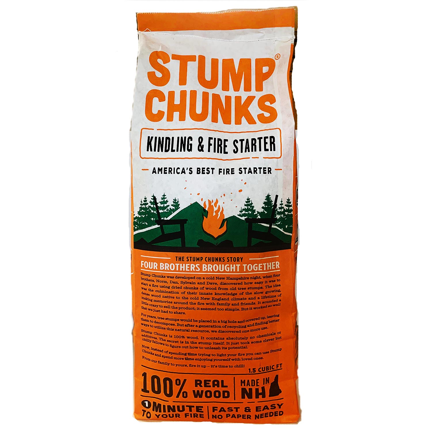 STUMP CHUNKS 100% Natural Wood Fire Starters (1.5ft³ bag)