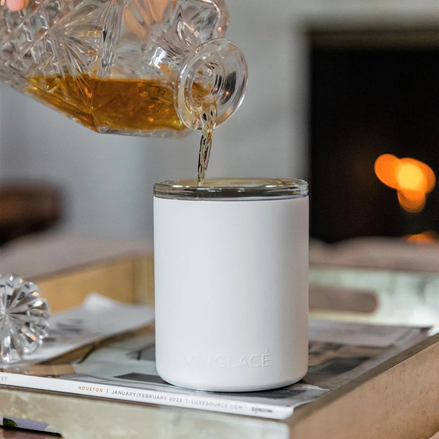 Vinglacé Glass Lined Low Ball Whiskey Tumblers