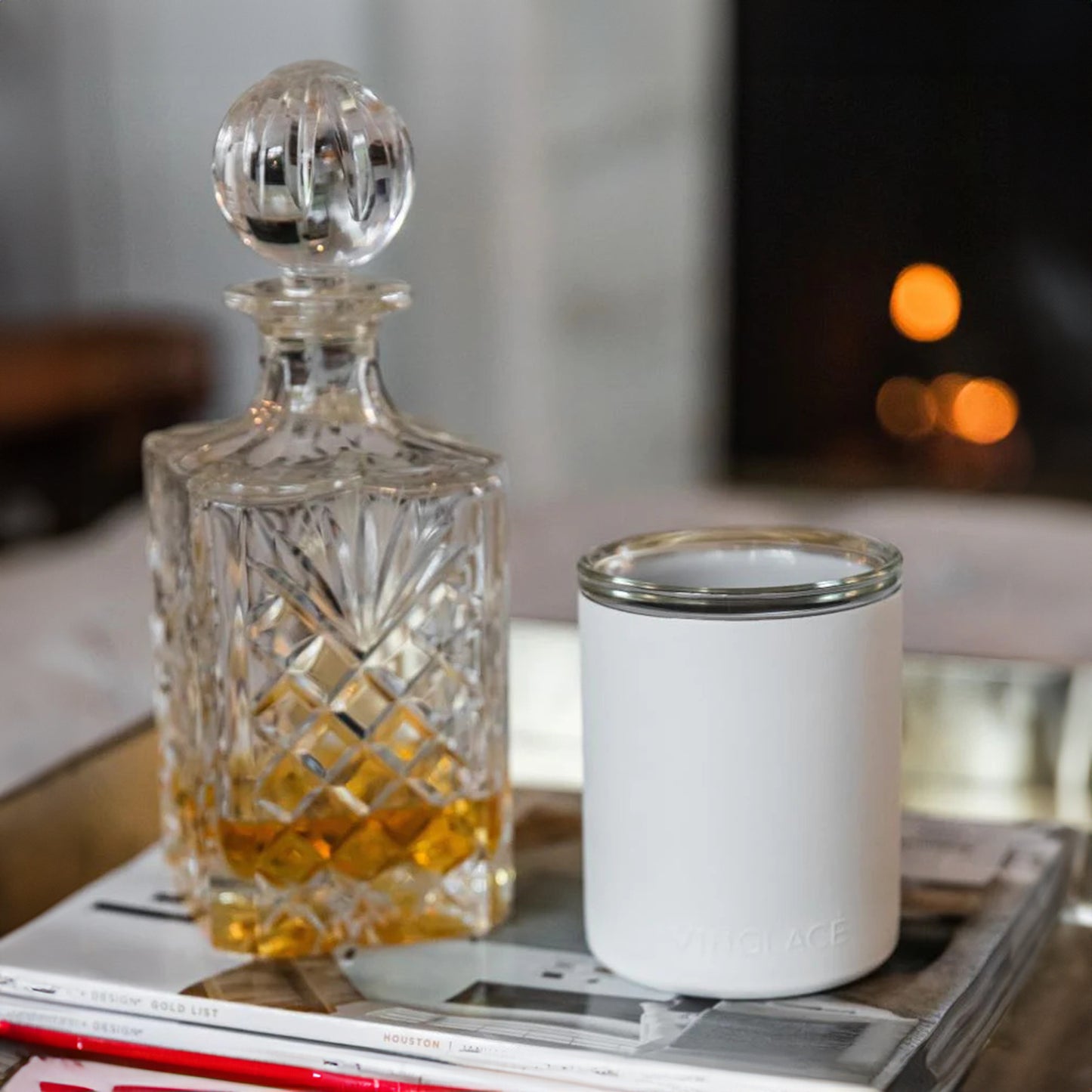 Vinglacé Glass Lined Low Ball Whiskey Tumblers