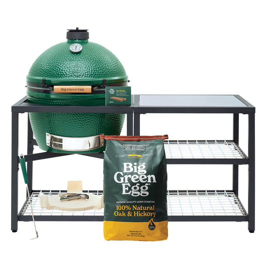 XL Big Green Egg + Modular Nest + Expansion Package- (1) Solid Stainless (2) Stainless Grid