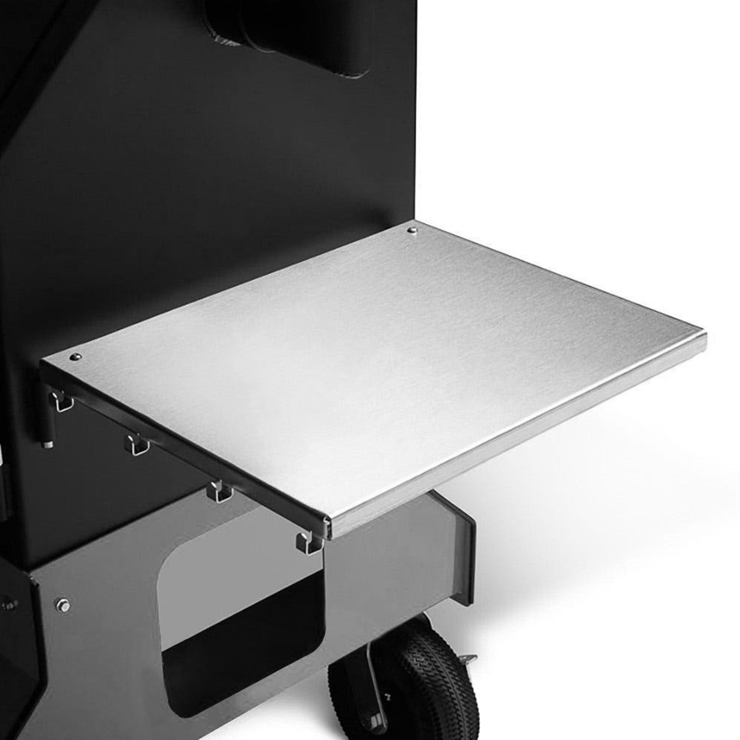 Yoder Smokers YS640s Pellet Grill on Competition Cart (Silver) + T-Stat Door Kit & Stainless Side Shelves