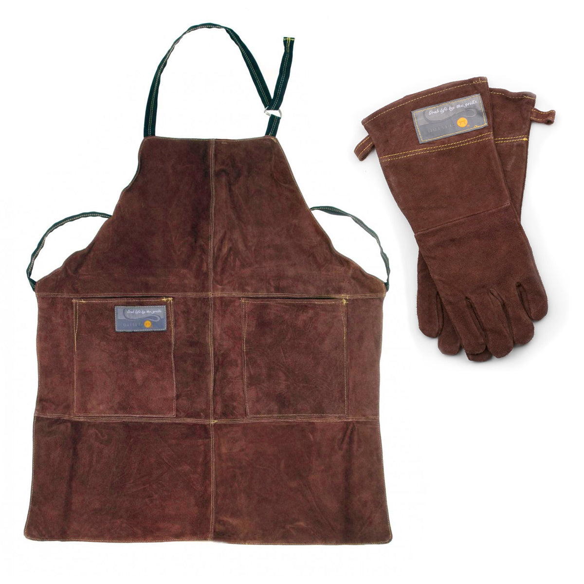 Outset Leather Grill Apron & Glove Set