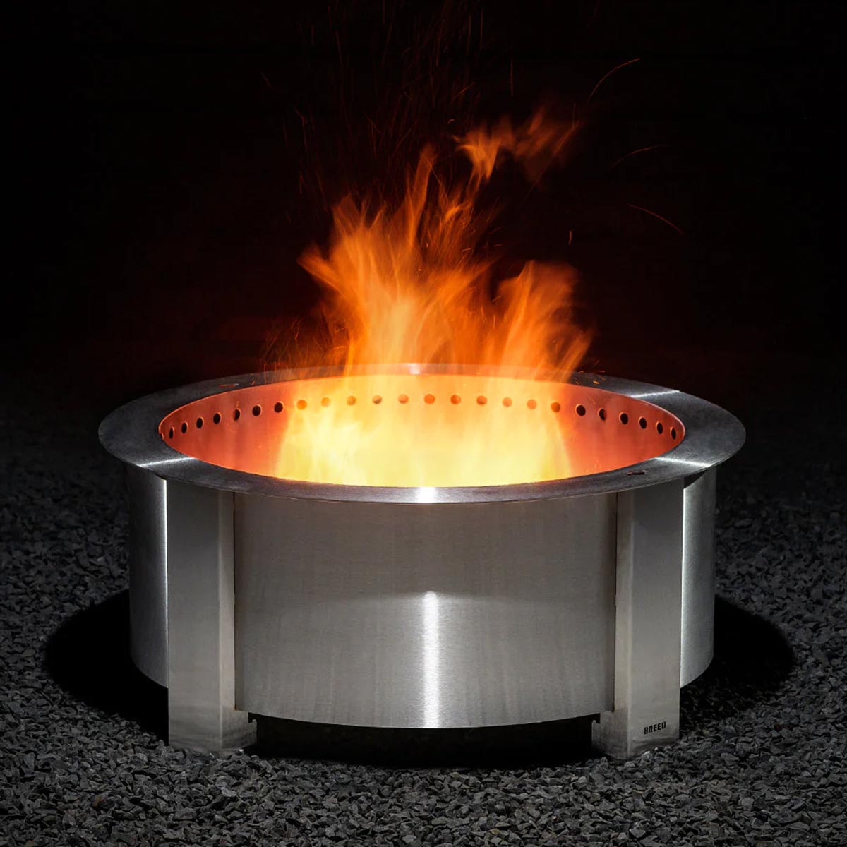 BREEO X Series 30 Smokeless Fire Pit (Stainless) with Ash Removal Tool ...