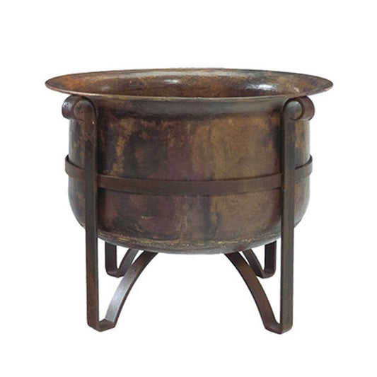 Jatex 30" Acadia Rustic Copper Fire Pit Cauldron